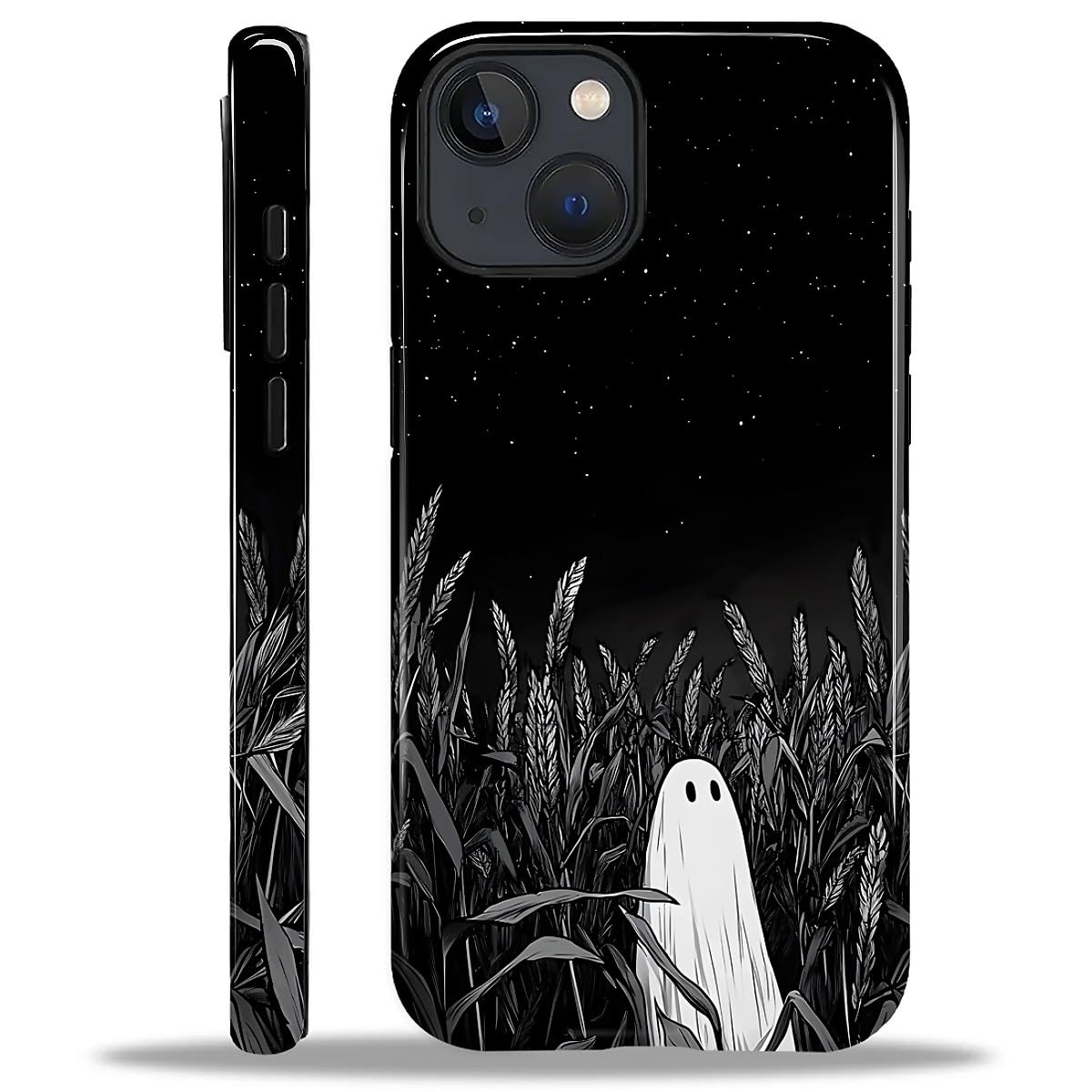 for iPhone 14/13 Case for Women Girl Men Boy, Compatible with MagSafe, Shockproof Soft Silicone & Hard PC Shell Protective Case for iPhone 14/13 - Starry Night Aesthetic Ghost Starry Night Aesthetic Ghost IPhone 14/13