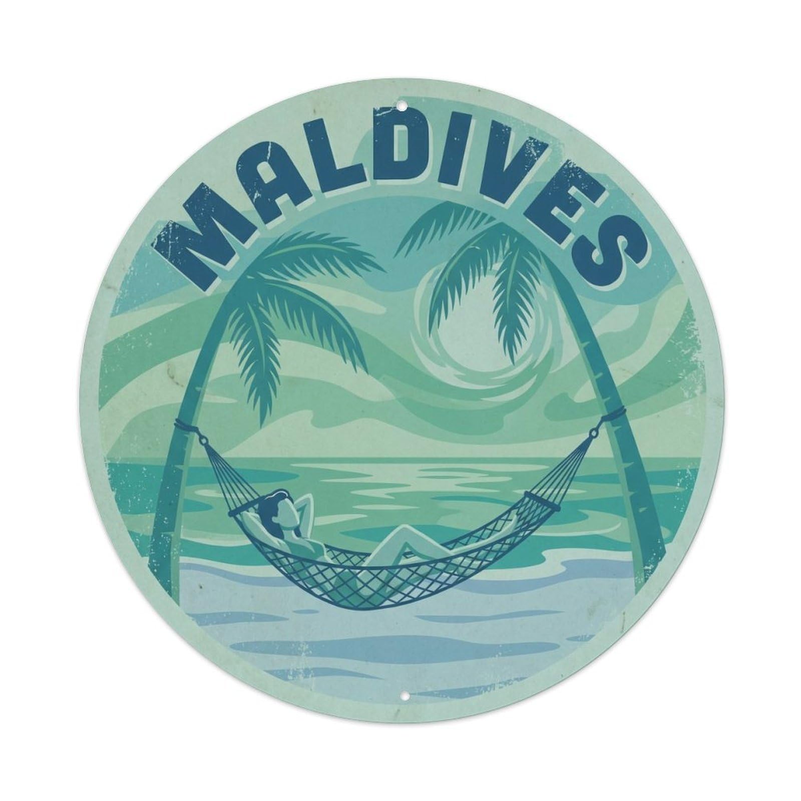 Maldives Indian Ocean Atoll Coast Retro Beach Metal Tin Sign