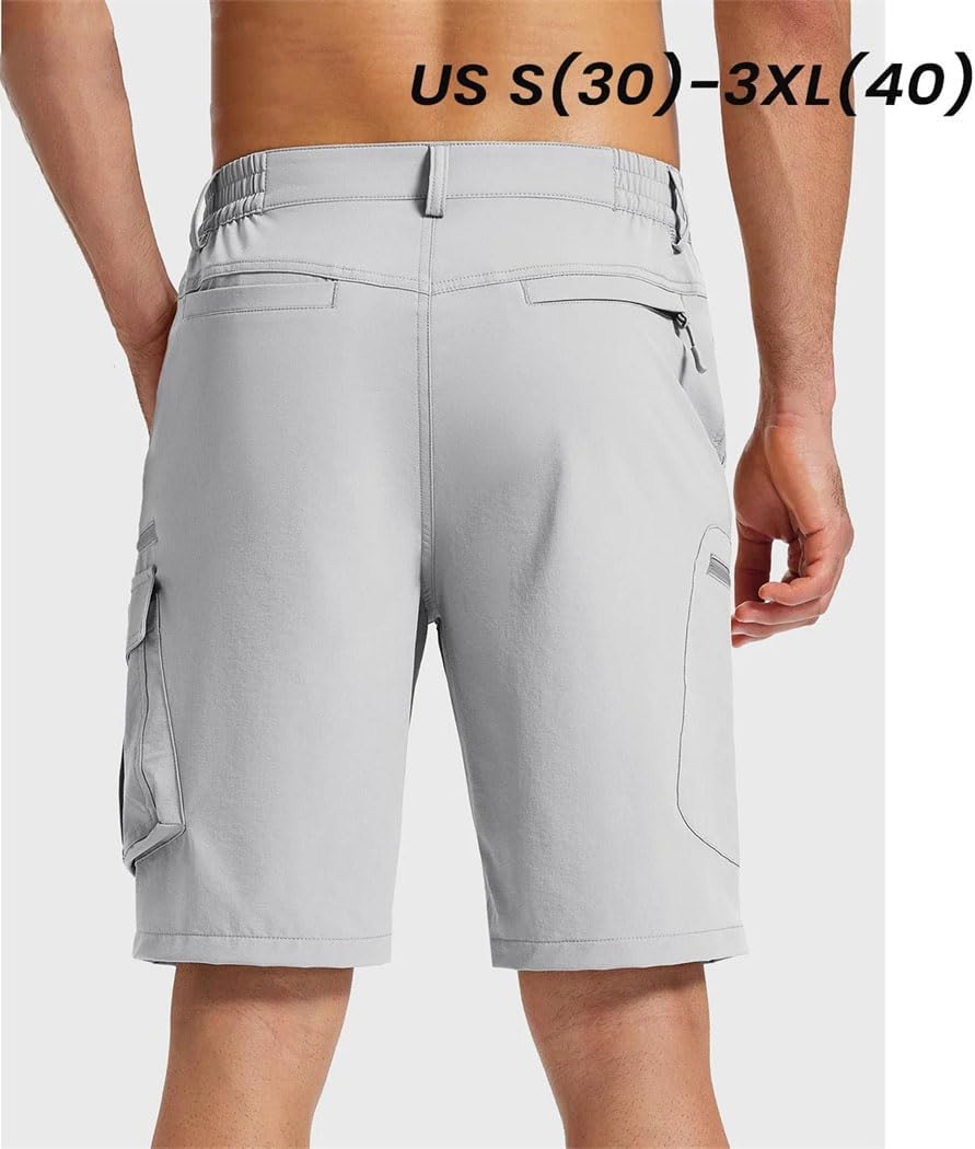 Men's Hiking Cargo Shorts with 7 Pockets Quick Dry Lightweight Nylon Outdoor Work Fishing Casual Wear