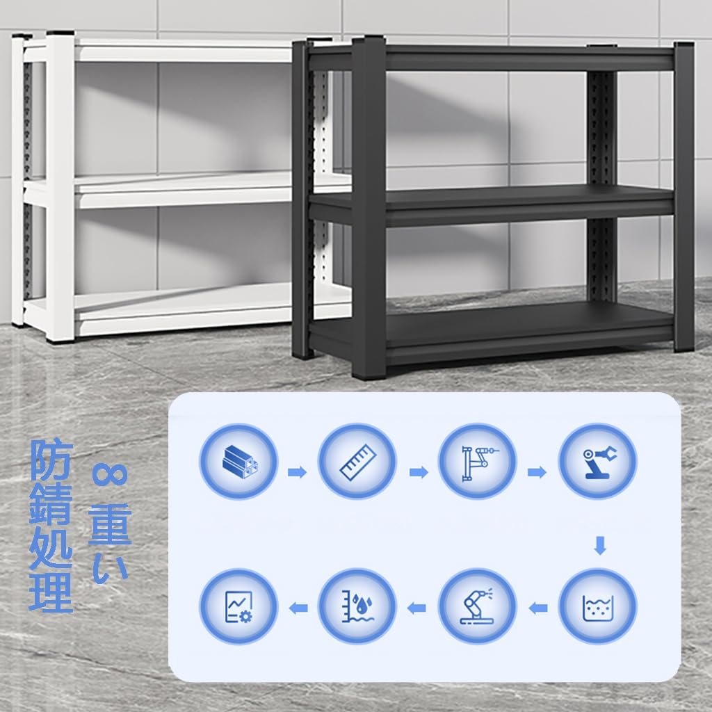 Scaffale da cucina in metallo a 5 ripiani, staccabile, resistente, nero, 60 x 40 x 150 cm, ideale per cucina, garage o ufficio