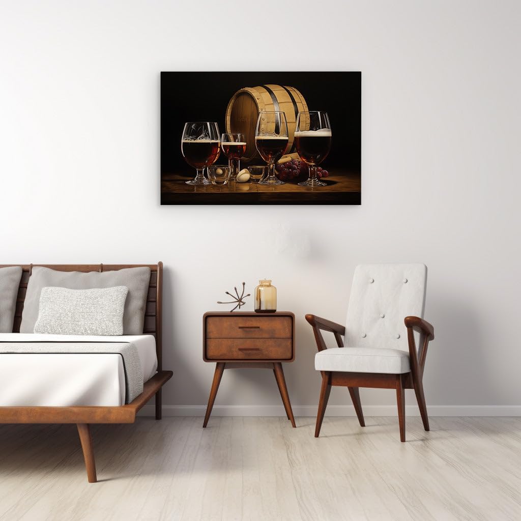 Canvas for Living room. Rustic Elegance: A Symphony of Spirits on Aged Wood, 27 x 18 inch Canvas Wall Art - Contemporary Masterpieces - Modern Home Decor
