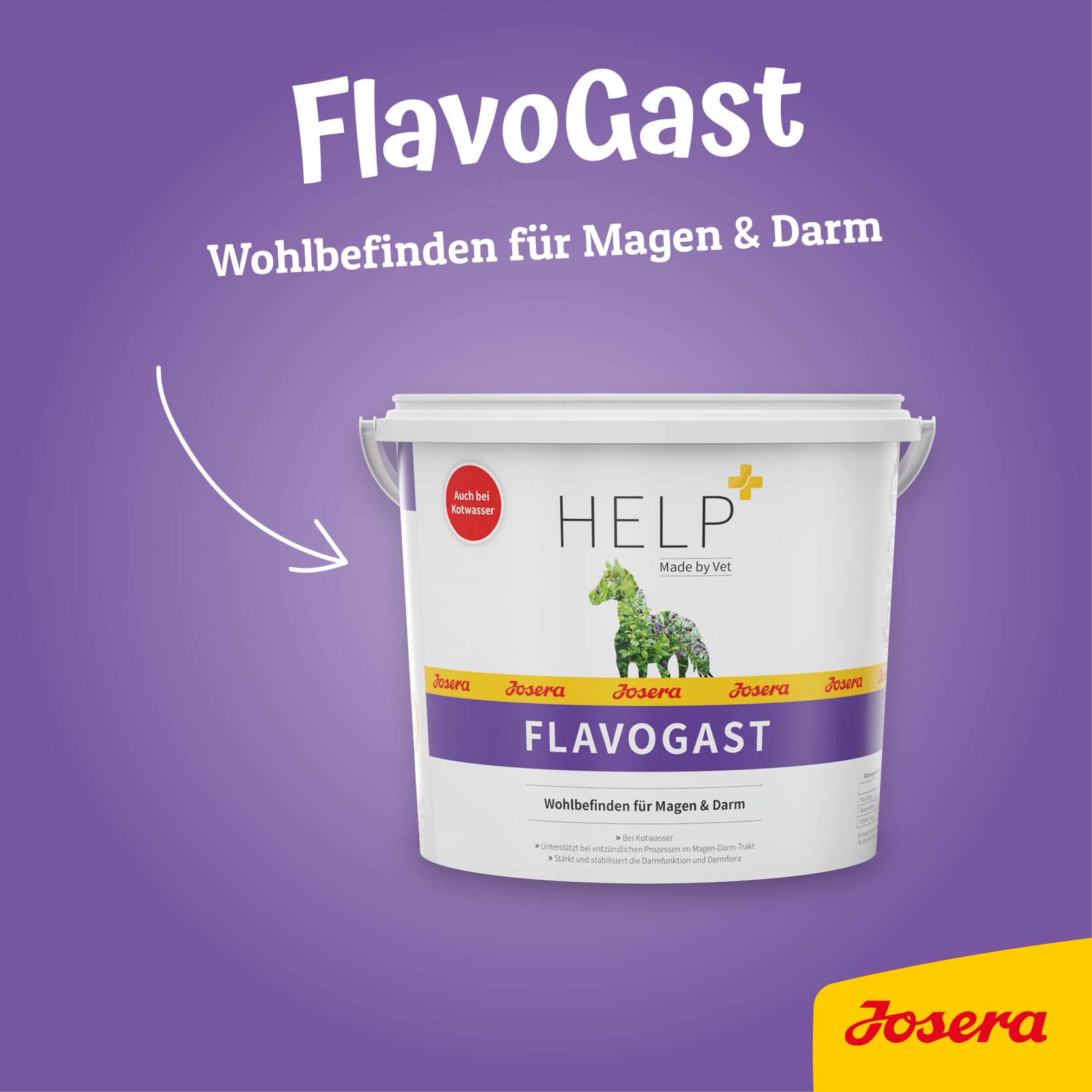 JOSERA Help DarmRelax – FlavoGast | 3kg | Zusatzfutter für Pferde | Pferd | Premium Pferdefutter mit EquiFlavin® für empfindliche Pferde | Wohlbefinden für Magen & Darm | gute Dosierbarkeit