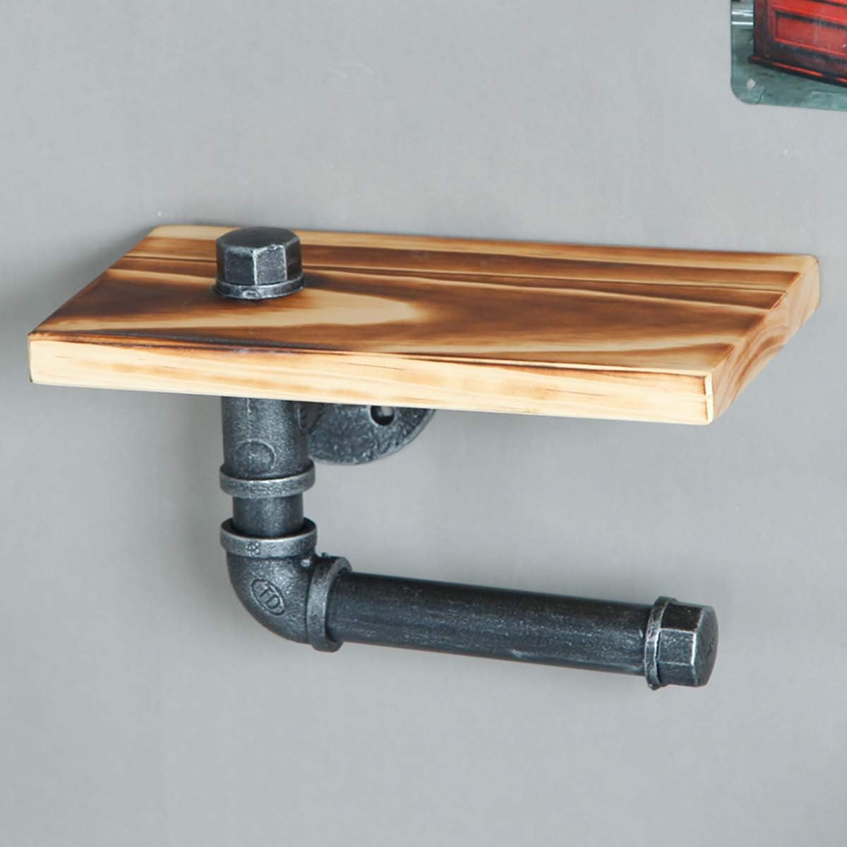 Top Rated Industrial Pipe Tissue Roll Hanger,Bathroom Toilet Paper Holder 9.8 inches, Wall-Mounted Towel Rack, Bathroom Organizer