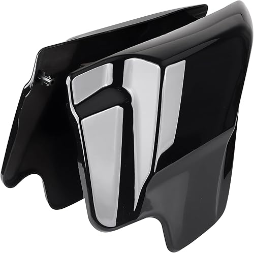 Miniatura 2 de 1 par de cubiertas laterales izquierdas y derechas de color negro brillante y vívido compatible con Harley Touring Road King Electra Glide FLHT FLHR