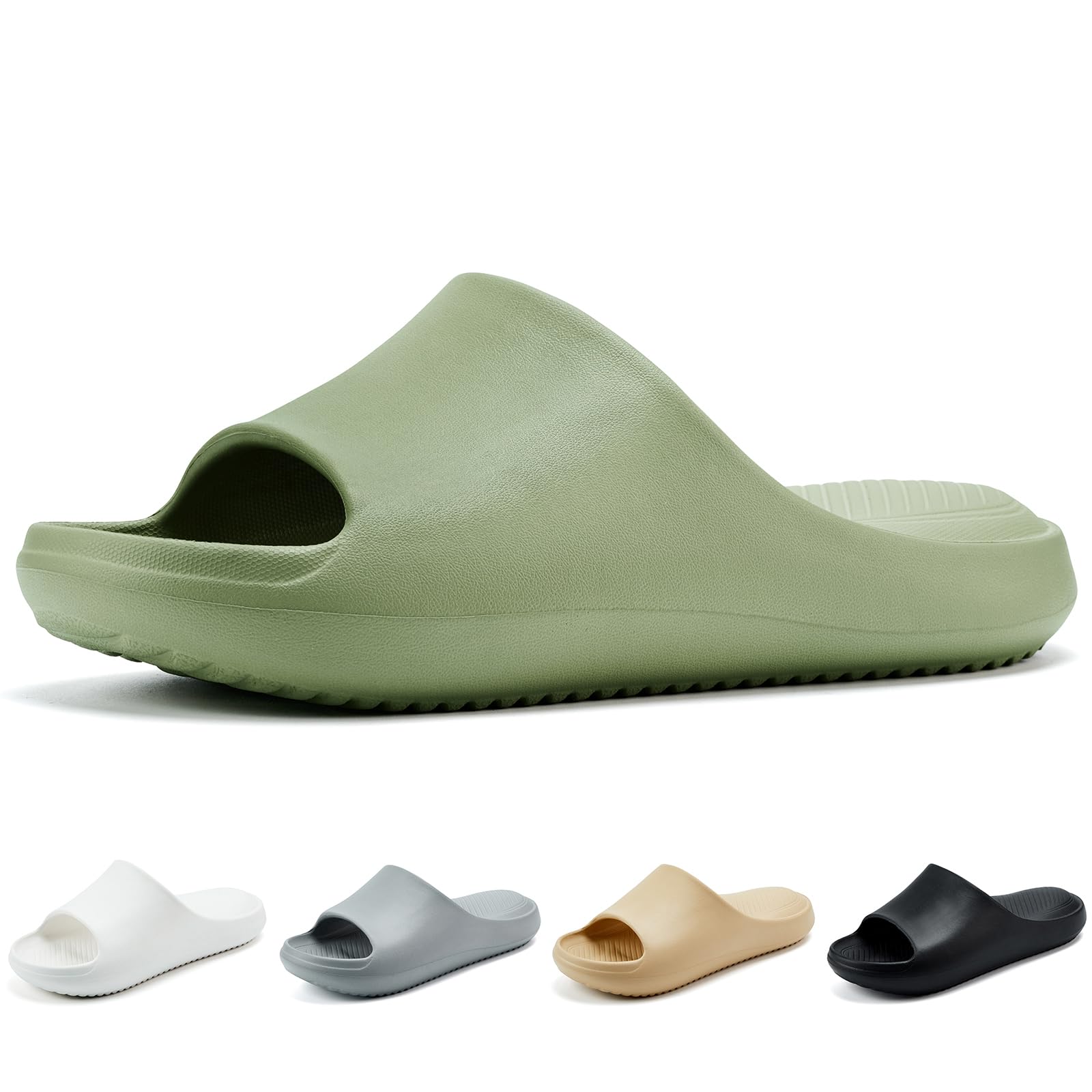 ANLUKE Pillow Slippers for Women and Men Comfortable Cloud Slides for Indoor and Outdoor Home Cushioned Thick Sole Soft Rebound