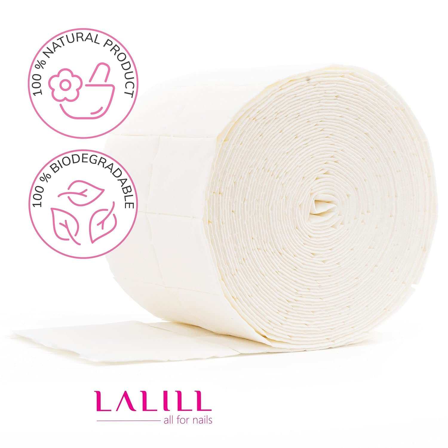LALILL Dischetti di Cellulosa 2000 pz - 8 Strati - Pad Senza Pelucchi per Gel e Semipermanente - Nail Cleaner, Acetone, Remover - Accessori Manicure Professionale e Nail Art