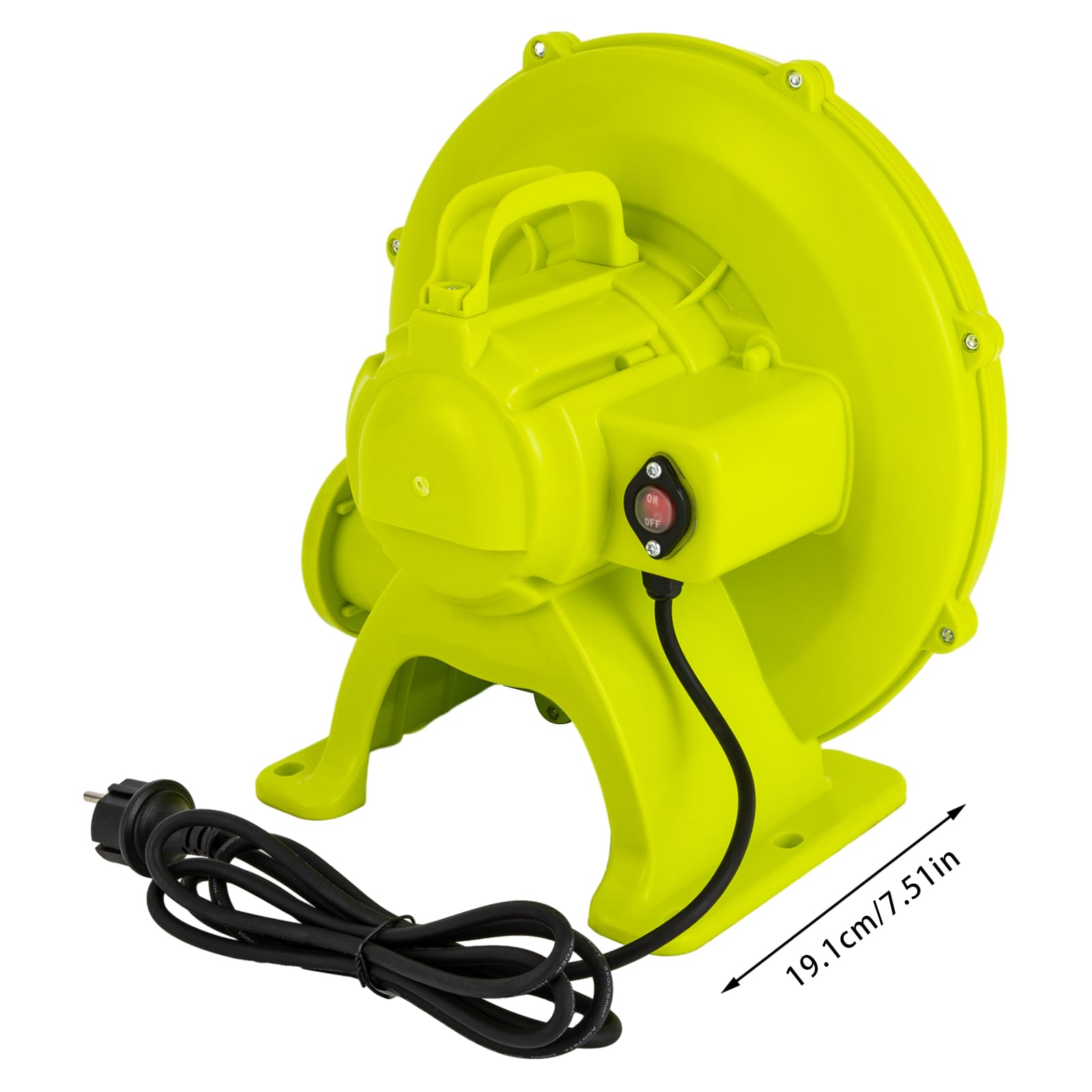 Ventilatore ad aria da 450 W, 2800 rpm, ventilatore a castello gonfiabile, 1500 pa, pompa ad aria elettrica, portatile, soffiatore continuo, soffiatore a soffietto per acquascivolo