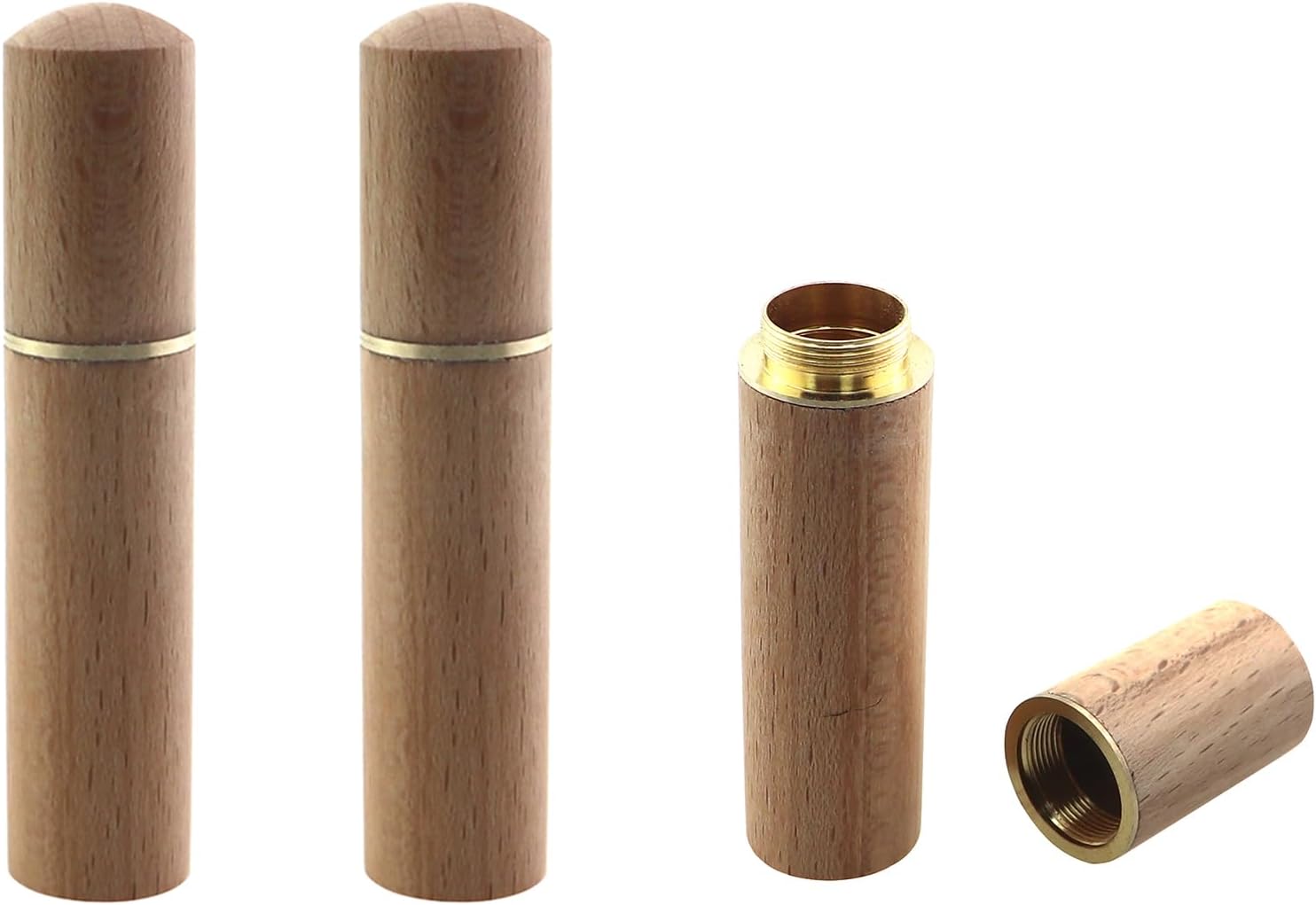 KKUANG 3PCS 82x17.5mm Portable Wooden Needle Case Sewing Needle Storage Container Suitable for Storing Toothpicks Cotton Buds Small Stud Earrings