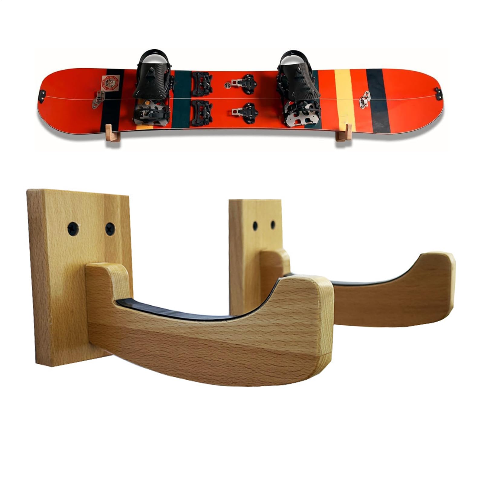 Surfbrett-Halterung aus Holz, Wandaufbewahrung, Aufhänger, Skiboard-Halter mit starkem Outdoor-Organizer für Boards, Surfbrett-Gestell mit kompaktem Design, Wassersport-Zubehör für Garten und Strand