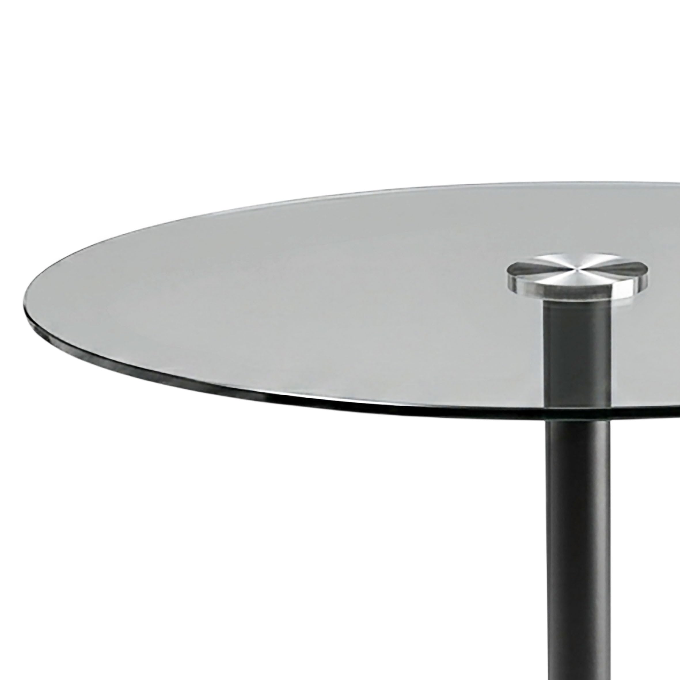 Spetebo Moderno tavolino rotondo in metallo con piano in vetro – 43 x 40 cm – elegante tavolino da caffè in design tavolo da bistrot – tavolo decorativo nero con robusto supporto per soggiorno e