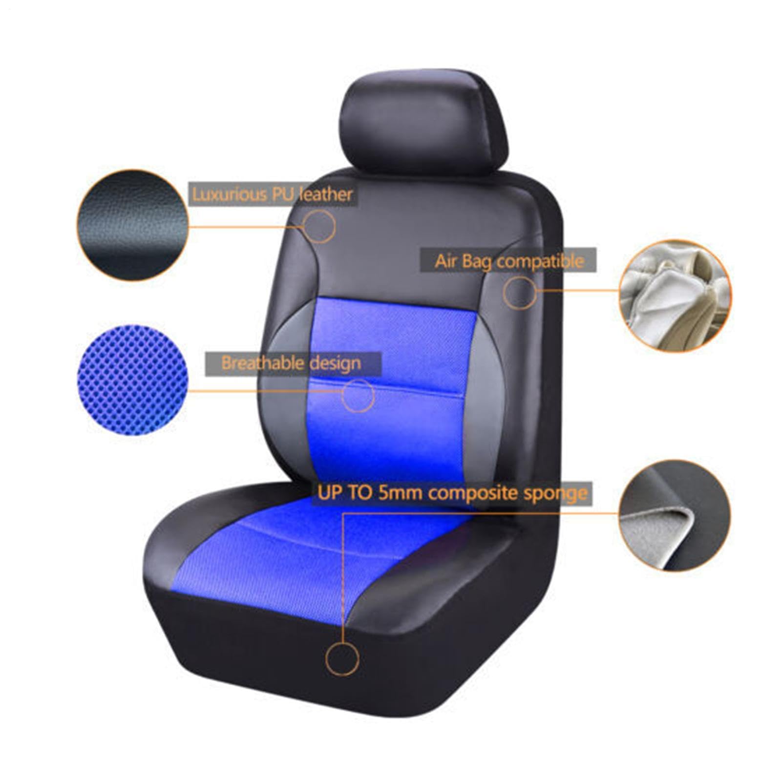 Generisch Fundas de asiento de coche, antideslizantes, impermeables para