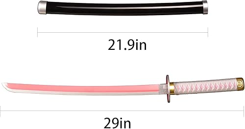 Vista 25 de SV Anime Demon Slayer - Espada Katana decorativa coleccionable de 31 pulgadas, para regalo, varios estilos disponibles