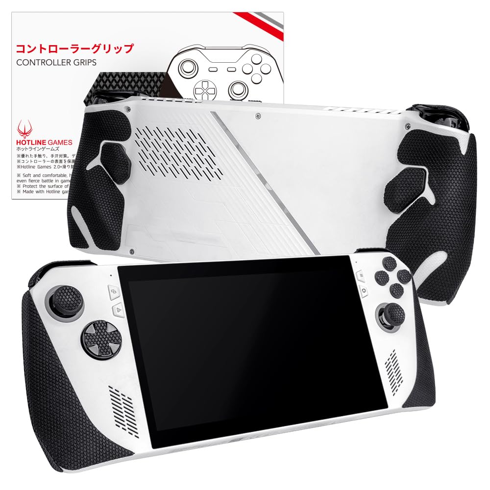 Hotline Games 2.0 Plus Anti-Skid Controller Grip Compatible with ROG Ally Controller, Textured Soft Skin Kit, Pre-Cut, Easy to Apply, Sweat-Absorbent (for Handle Grips + Buttons + Triggers)