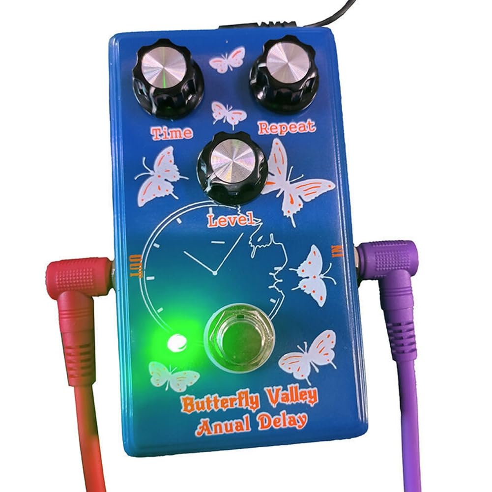Pedale Effetto Delay Digitale per Chitarra Elettrica, Pedale Effetto Chitarra Butterfly Valley Anual Delay Single Block