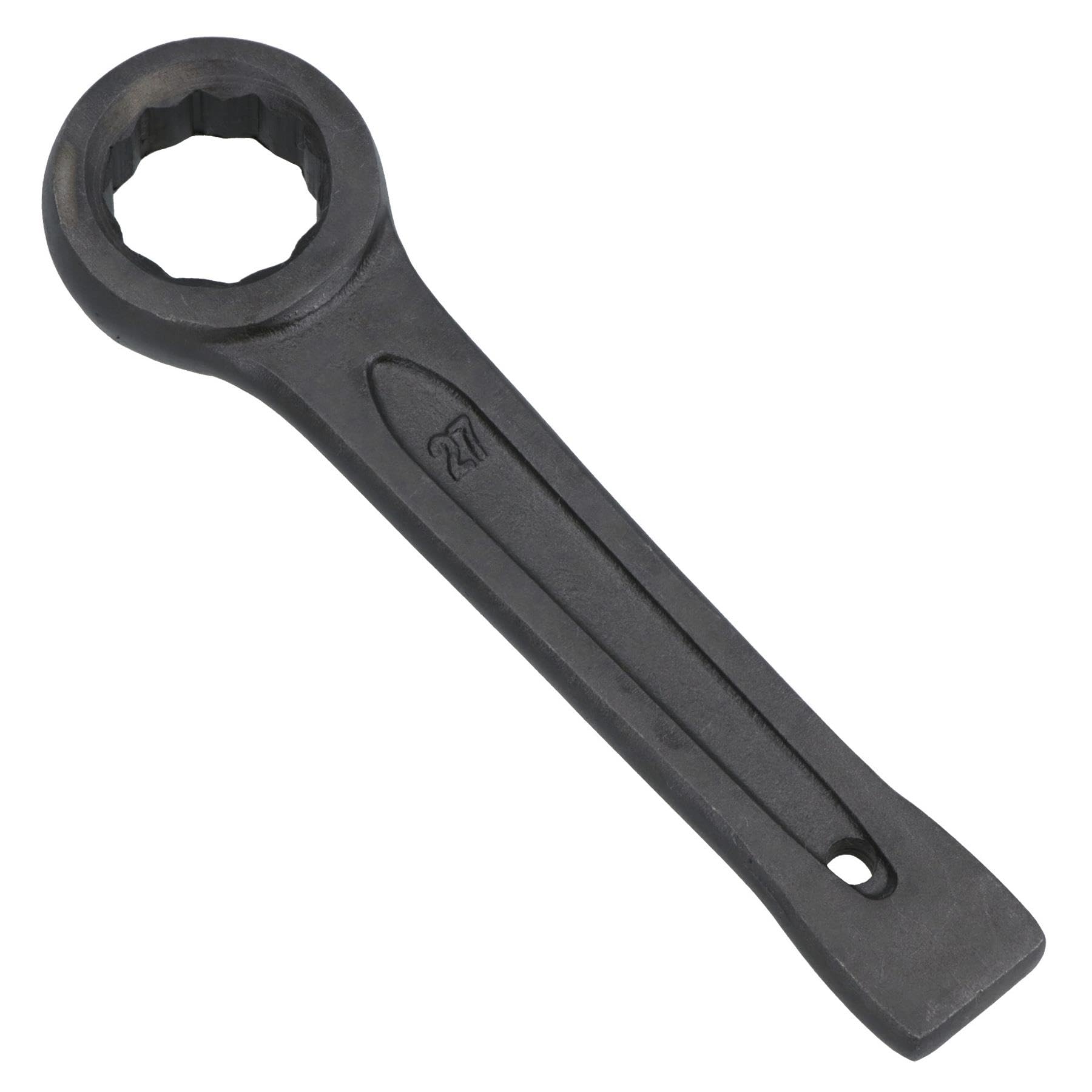 Ab Tools Grey 27Mm Slogging Box End Striking Ring Wrench Spanner Bi-Hex 12 Sided Metric