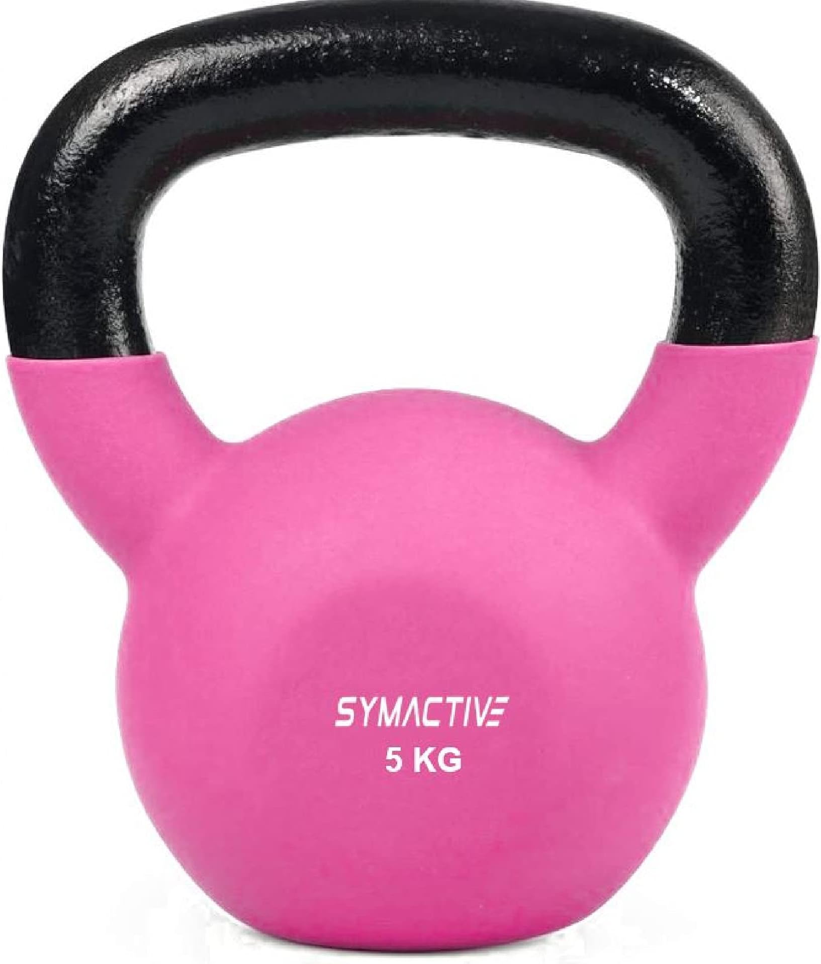 Amazon Brand - Symactive Neoprene Coated Kettlebell (Black,Pink)