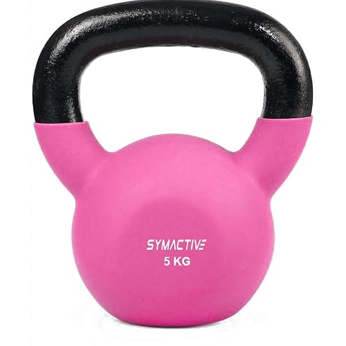 Amazon Brand - Symactive Neoprene Coated Kettlebell (Black,Pink)