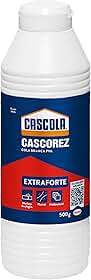 Cascola Cascorez Extra, Cola branca extra forte de fácil aplicação, Cola de PVA com secagem transparente, Cascorez Extra para colagens de alto desempenho, 1x500g