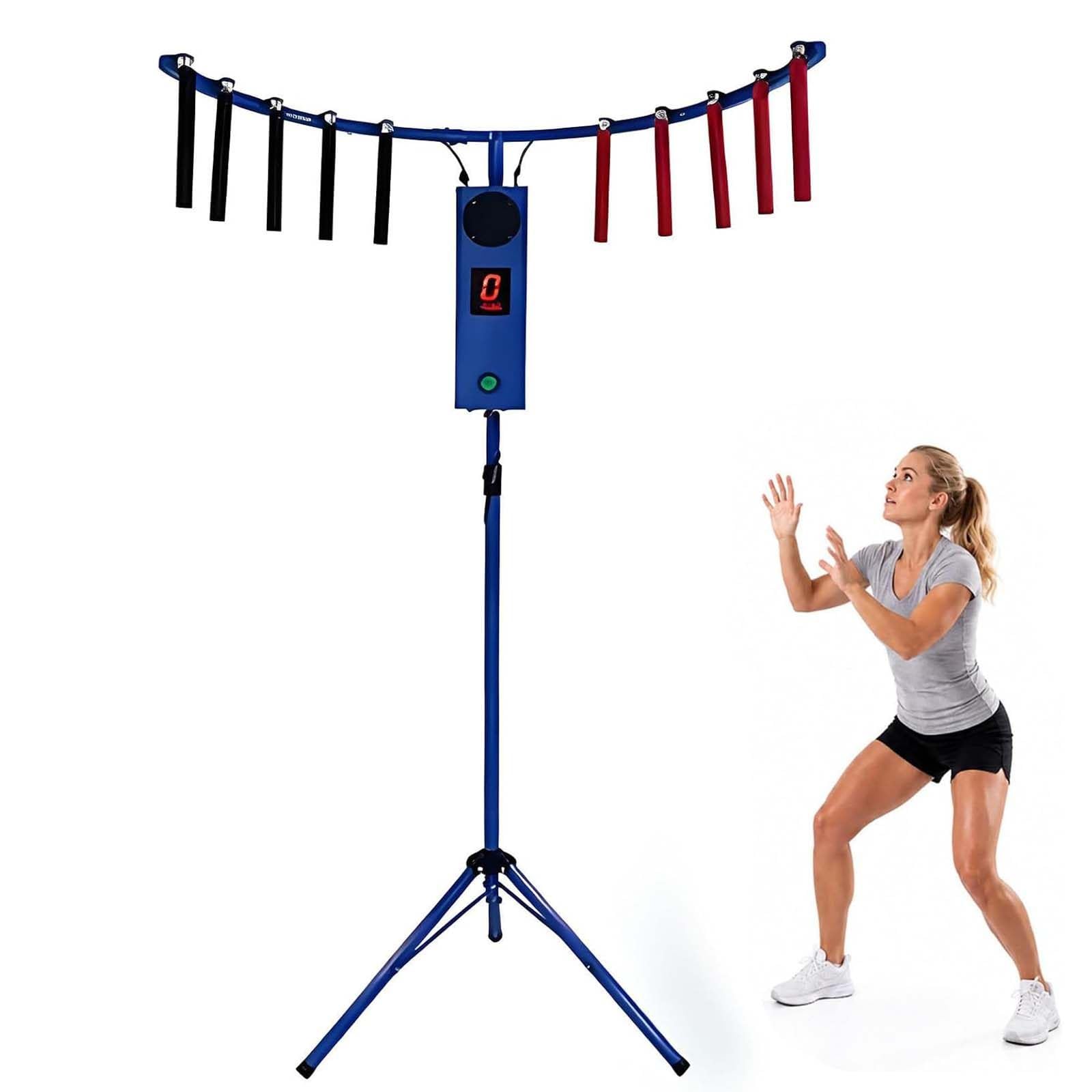 DPLWJPP Portable Hand-Eye Coordination Activity Catching Sticks Game Reaction Speed Training Arcade Game Adjustable Speed Reflex Challenge 10 Sticks Blue