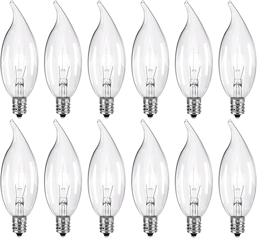 Miniatura 6 de Paquete de 10 bombillas incandescentes transparentes con base E12 de 60 W B10 CTC, incandescentes, regulables, de larga duración, eficiencia