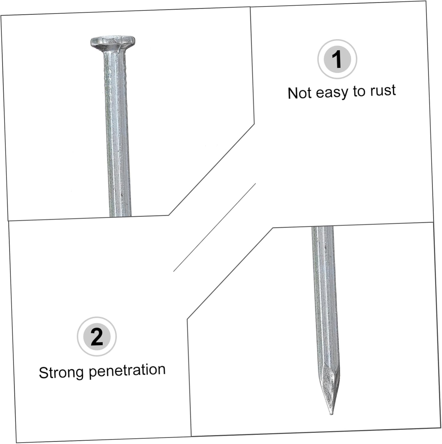 515pcs 40mm 50mm Galvanized Cement Nails Steel Nail -resistant Wall for Cement Anchors Concrete Wall Mounting