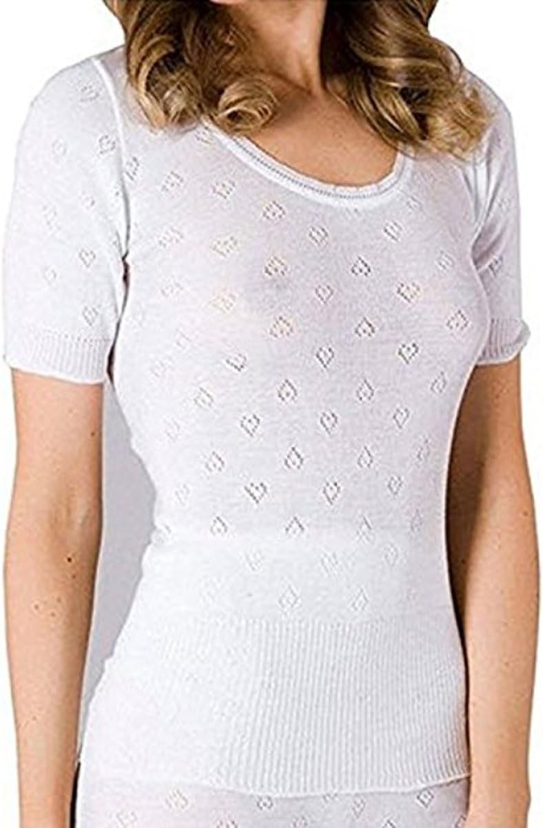 Ladies DELUX Thermal Underwear SHORT SLEEVE SPENCER XL 18-20 Wht