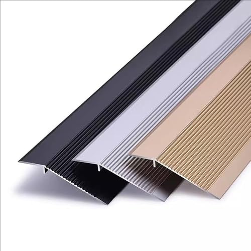 Miniatura 6 de HCZION Tiras de umbral de metal, tira de borde de transición de piso, transición de piso laminadomadera a azulejos, tira de umbral de transición de