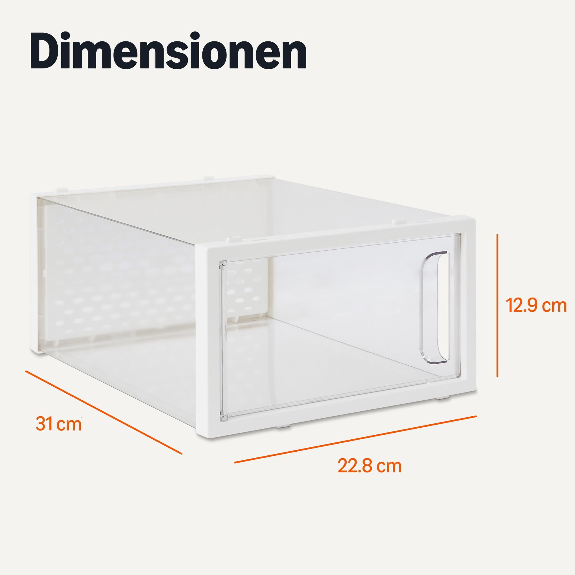 Amazon Basics Schuhaufbewahrungsbox, stapelbar und faltbar, 12 Stück, klein, Transparent