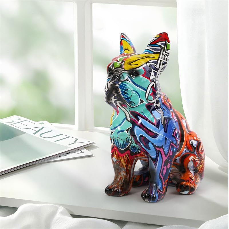 Amazon.co.jp: グラフィティ フレンチブルドッグ像 - カラフルな動物の