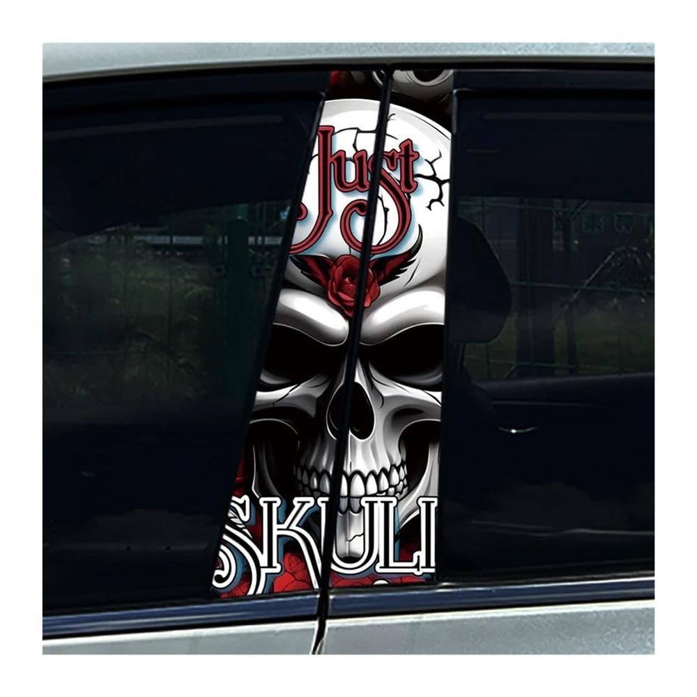 Body Parts 1Set Skeleton Skulls Gentleman Car Center Pillar Sticker B Pillar Protective Film Decoration(D)