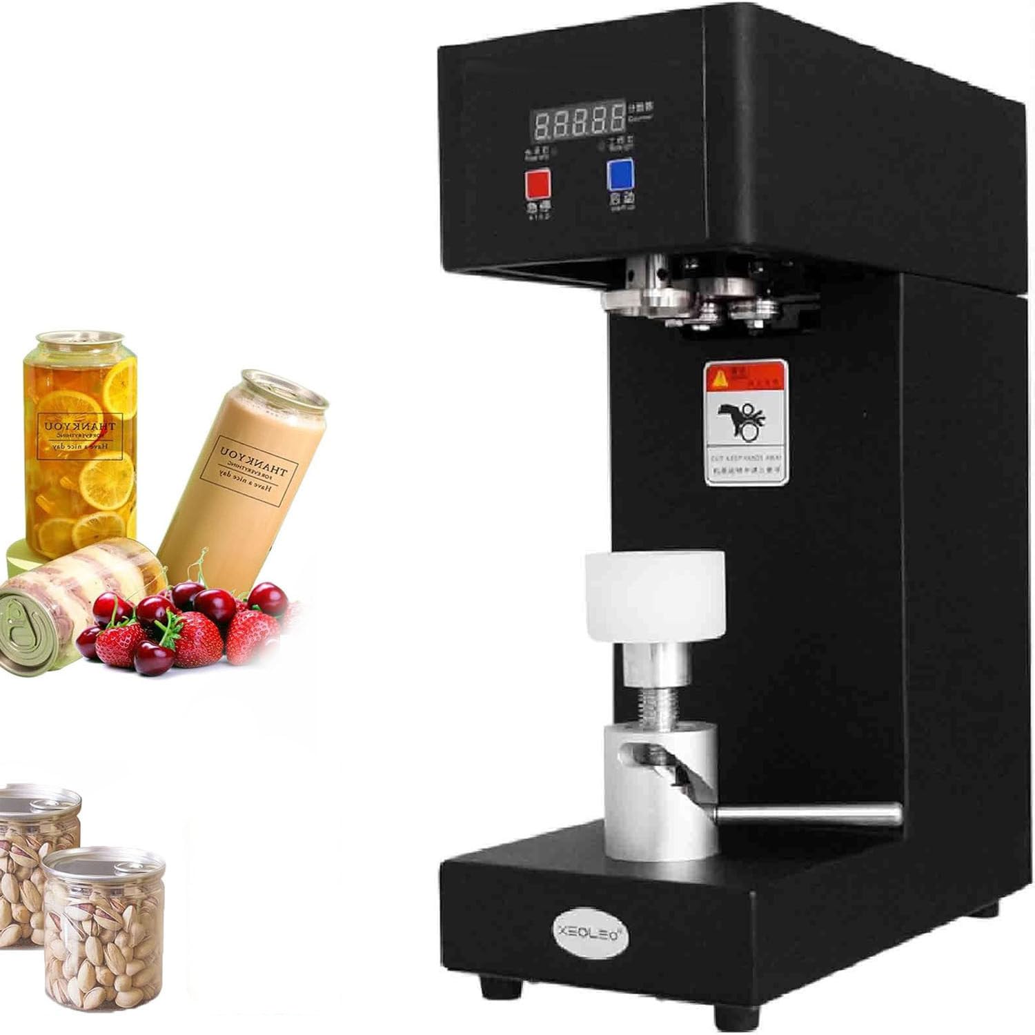 LjlXanthiper 180w Commercial Can Sealer Machine,Electric Cup Sealer Machine,With Intelligent Control Panel,2.2” Diameter,5.7”-7.9” Height Adjustable,For Juice,Bubble Tea,Beer Yellow