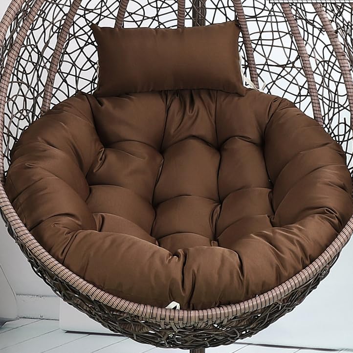 GYCS Cojín for Silla De Columpio, Cesta Colgante, Cojines for Silla De Huevo, Funda De Repuesto for Cojín De Asiento, para Muebles De Interior Y Exterior, Extraíble Y Lavable,Marrón,120CM