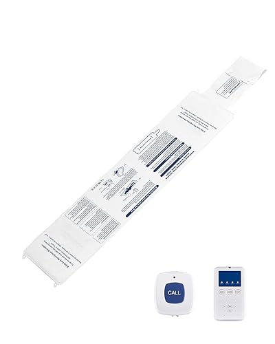 VEVOR Sistema de alarma de cama de alerta temprana, almohadilla de sensor de cama inalámbrica con botón de llamada y localizador, alarmas de
