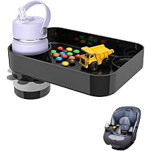 Car Seat Tray for Toddlers, Kids Travel Snack Tray for Road Trips Black