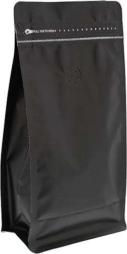 Miniatura 6 de 7Penn Bolsas de café resellables  16 onzas, paquete de 50 bolsas de café con cremallera de embalaje negro bolsas de café con válvula para café,