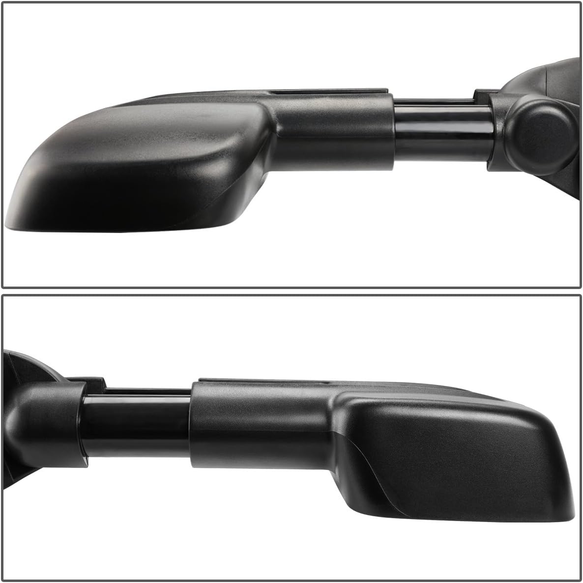 DNA Motoring TWM-001-T222-BK Pair of Manual Adjustment Towing Side Mirrors Compatible With 99-07 Silverado Sierra / 00-06 Suburban Tahoe Yukon,Black