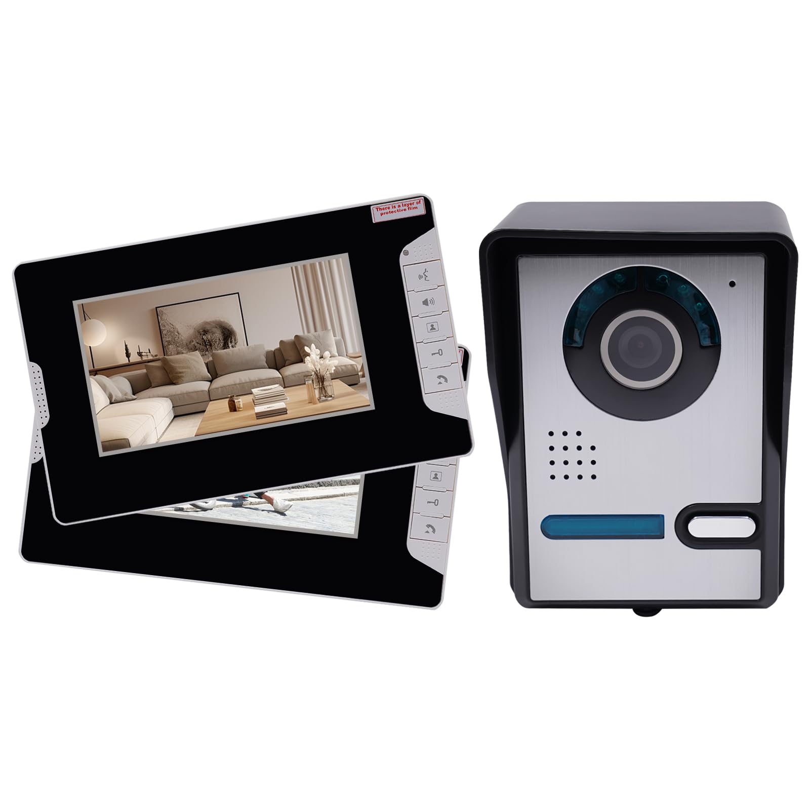 Citofono Video Domestico Videocamera Campanello Monitor Kit Casa Familiare Telefono Porta Filo Audio Videocitofono Senza Fili Esterno Telecamera Suoneria Rilevamento Campanello Monitor