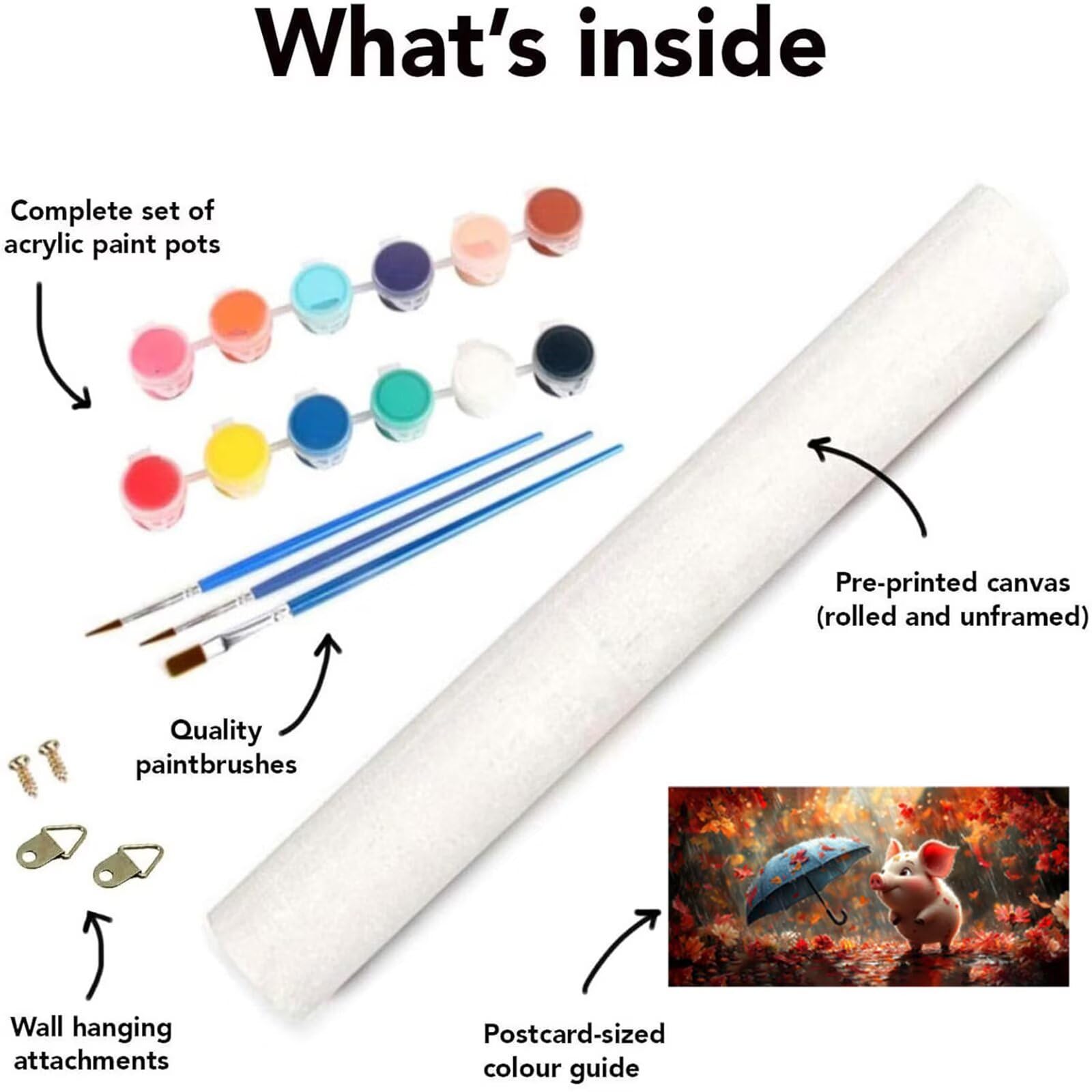 Zwierzę Malowanie według numerów dla dorosłych, DIY Malowanie według numerów dla dorosłych, parasol Paint By Numbers Adult Obraz olejny na płótnie z 3 pędzlami i pigmentem akrylowym Dekoracja domu, 70