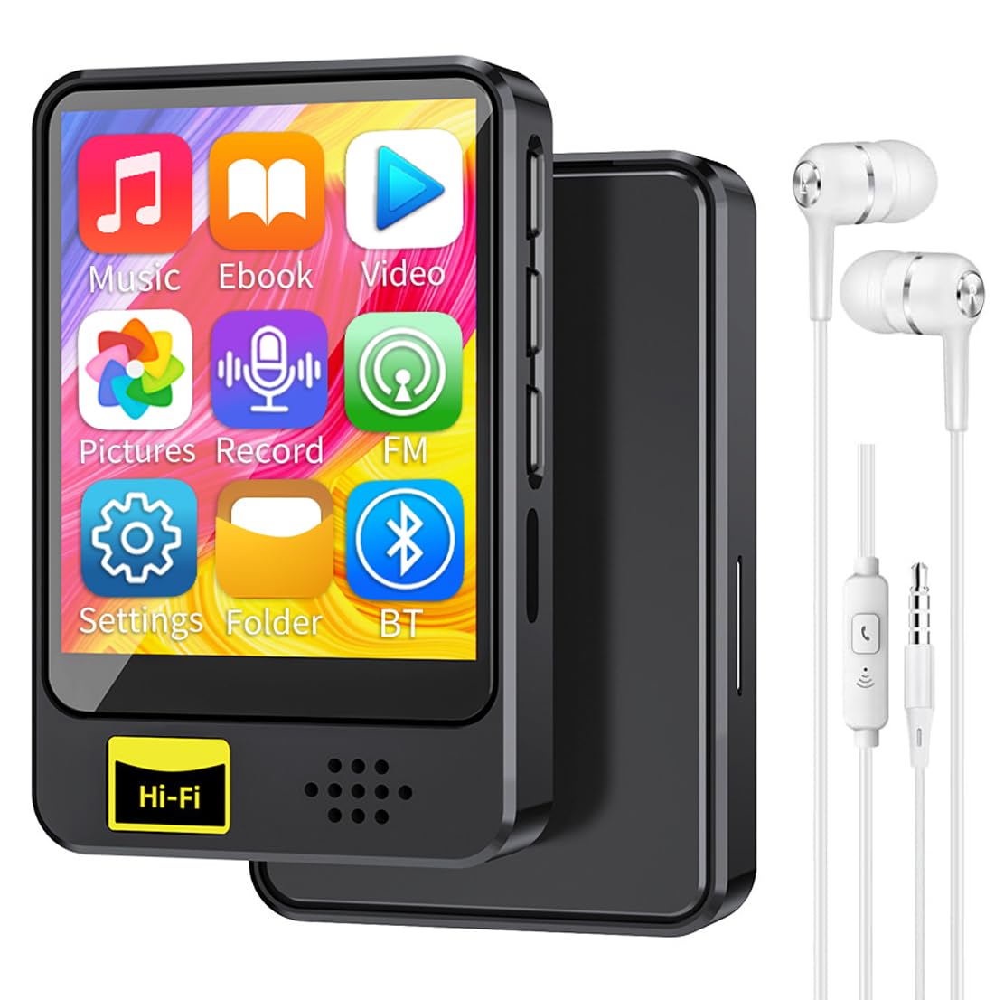 Cason 32GB Mini MP3 Music Player with Bluetooth,Touch Screen, Video Playback – Pocket-Sized Walkman MP3 Player for Voice Recording,Fm Radio & Music on The Go-Expanded Up to 128GB (Black)-picture-21