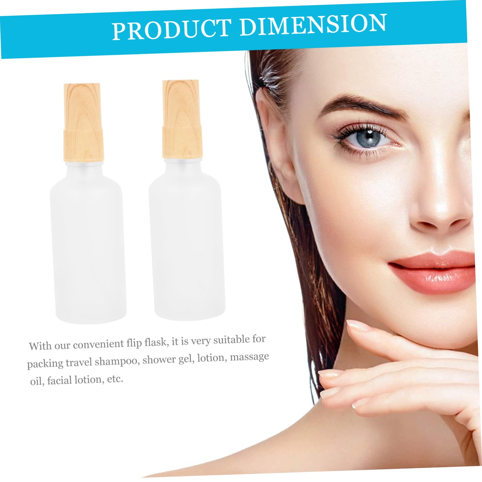 FRCOLOR 16 botellas de espray de grano de madera con niebla fina con niebla fina para el cabello, loción de cristal, para el cabello, botellas de perfume con crema de baño