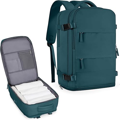 Miniatura 397 de coowoz Mochila de viaje grande para mujeres y hombres,Mochila de transporte,Mochila de senderismo impermeable para deportes al aire libre, Azul, 45
