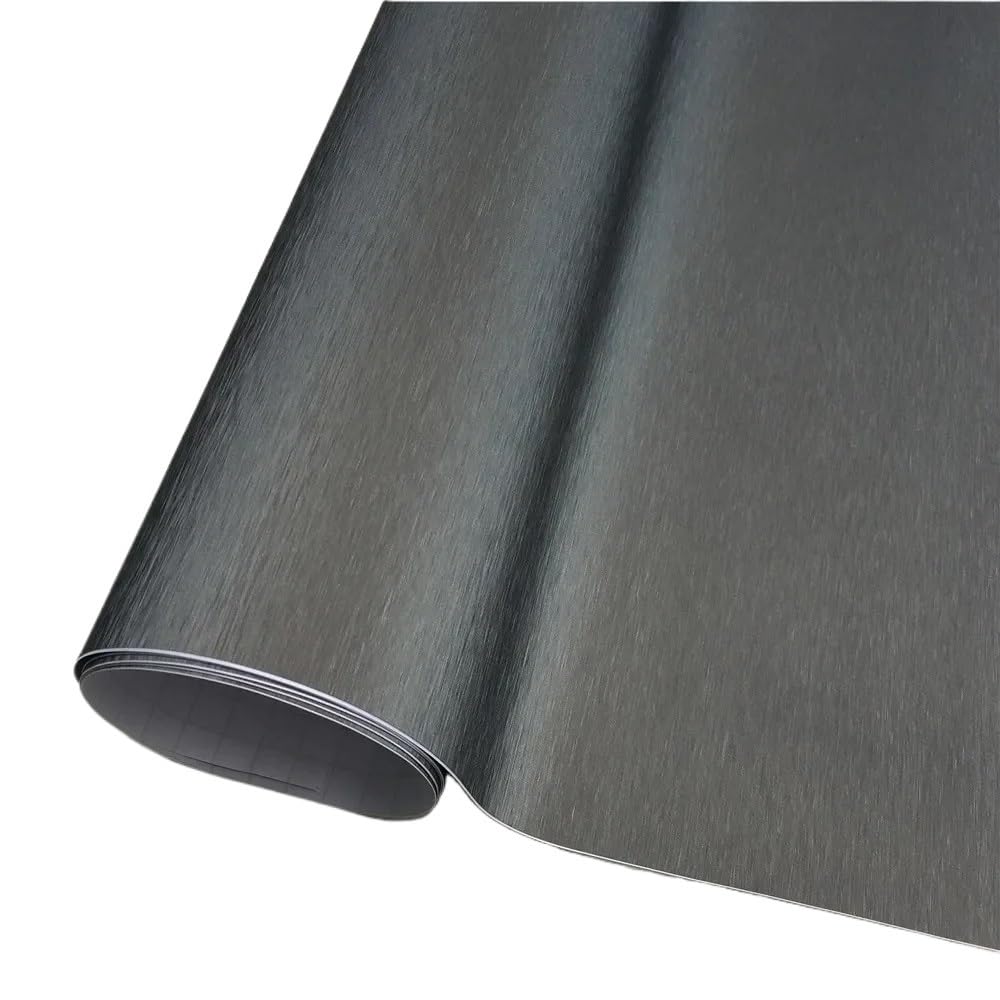 Film di vinile di fibra di carbonio autoadesivo, Pellicola avvolgente in vinile metallizzato in alluminio spazzolato for computer a motore for auto Dimensioni multiple multicolori(Grey,30x150cm)