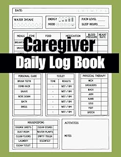 Caregiver Daily Log Book For Elderly Seniors: Caregiver Task Checklist Daily Report Sheets
