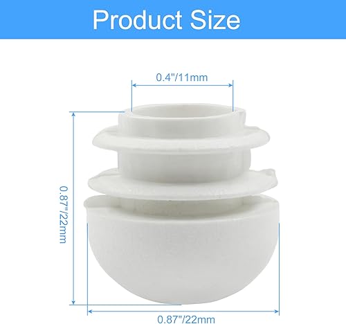 Miniatura 2 de Tapones redondos de plástico de 78 pulgadas, 30 piezas de inserciones de tubo blanco protectores de deslizamiento de patas de silla, tapas de