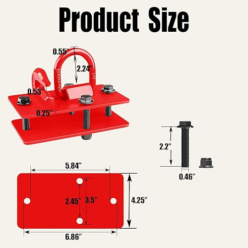 Miniatura 2 de Ganchos para cubo de tractor con anillo de amarre, ganchos de agarre forjados de 38 pulgadas G70 y anillos en D forjados de 12 pulgada, montaje G70