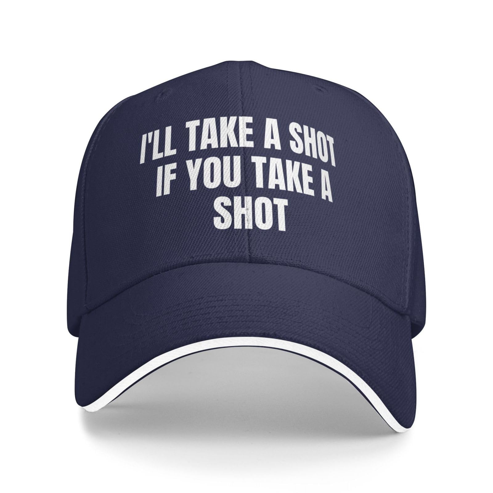 Anceky I'll Take A Shot If You Take A Shot Hats Funny Drinking Baseball Cap Navy Blue