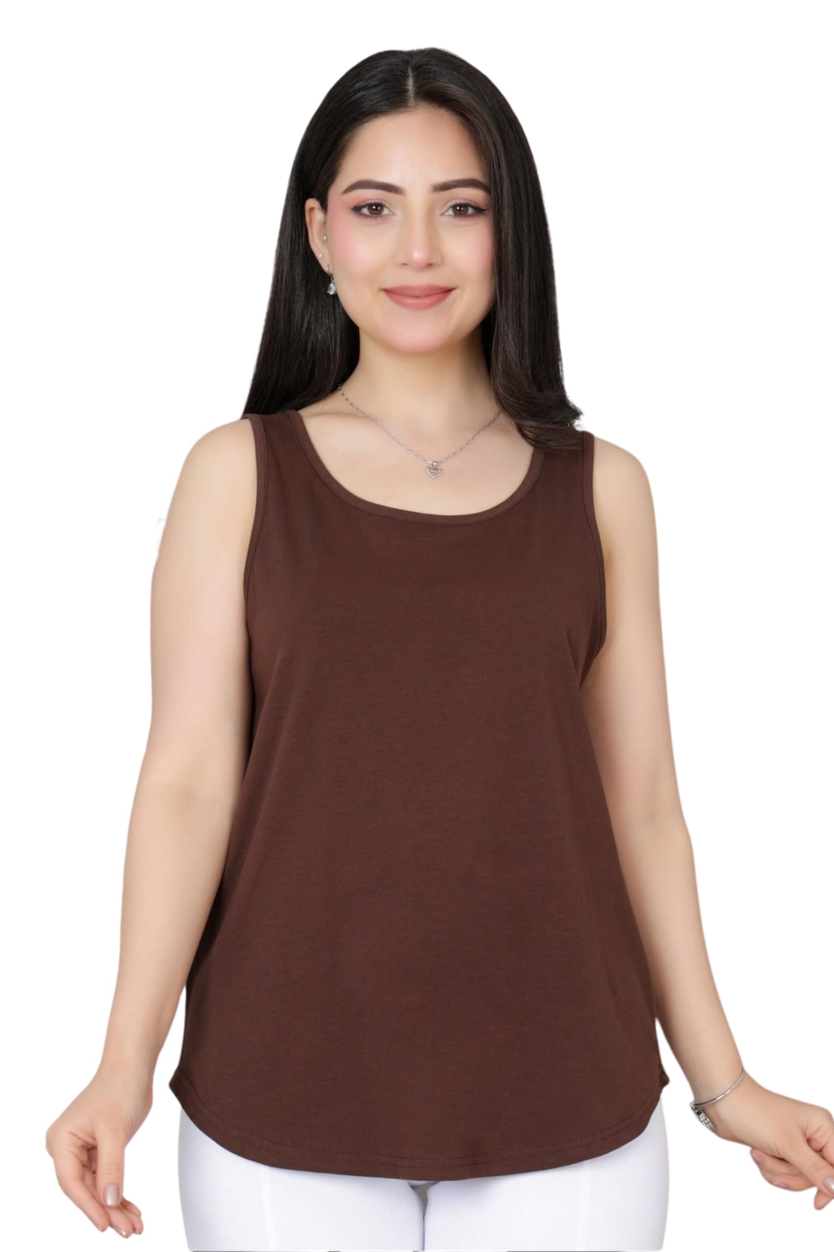 Mlada Slim Fit Cotton Sleeveless Vest Top for Women | Stretchable Racerback Tank Top with Round Neck | Breathable, Lightweight & 4-Way Stretch | Everyday Casuals-picture-29