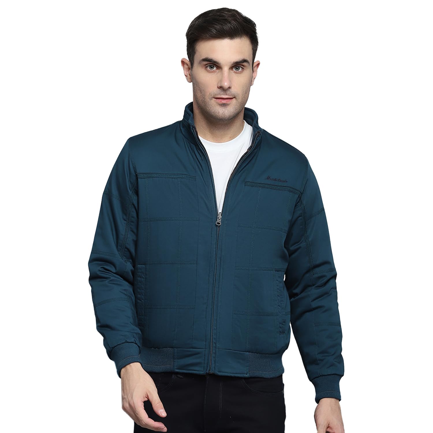 monte carlo Mens Solid Maroon Mock Neck Full Sleeves Jacket-picture-26