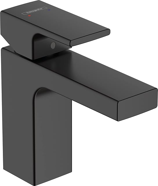 hansgrohe Vernis Shape Basin Mixer Tap 100 with pop-up waste set, matt black, 71561670