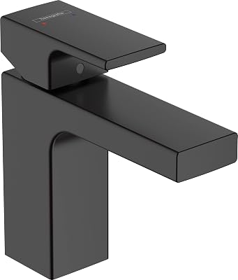 hansgrohe Vernis Shape Mitigeur de lavabo 100 avec tirette et vidage synthétique, noir mat, 71561670